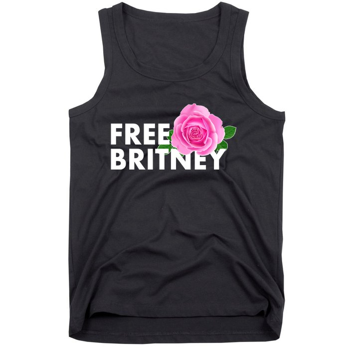 Free Britney Pink Rose Flower Tank Top