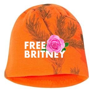 Free Britney Pink Rose Flower Kati - Camo Knit Beanie