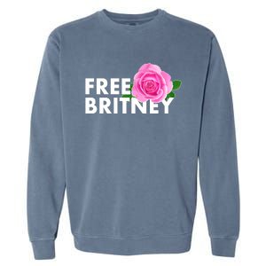 Free Britney Pink Rose Flower Garment-Dyed Sweatshirt