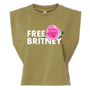 Free Britney Pink Rose Flower Garment-Dyed Women's Muscle Tee