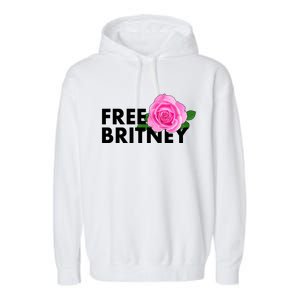 Free Britney Pink Rose Flower Garment-Dyed Fleece Hoodie