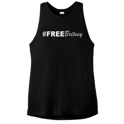 Free Britney Simple Hashtag Logo Ladies PosiCharge Tri-Blend Wicking Tank