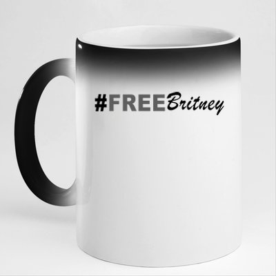 Free Britney Simple Hashtag Logo 11oz Black Color Changing Mug