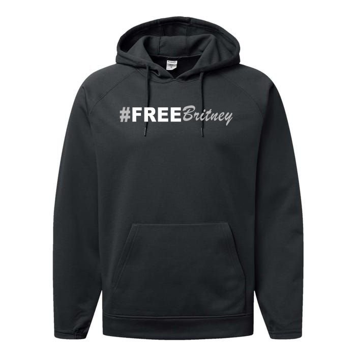 Free Britney Simple Hashtag Logo Performance Fleece Hoodie