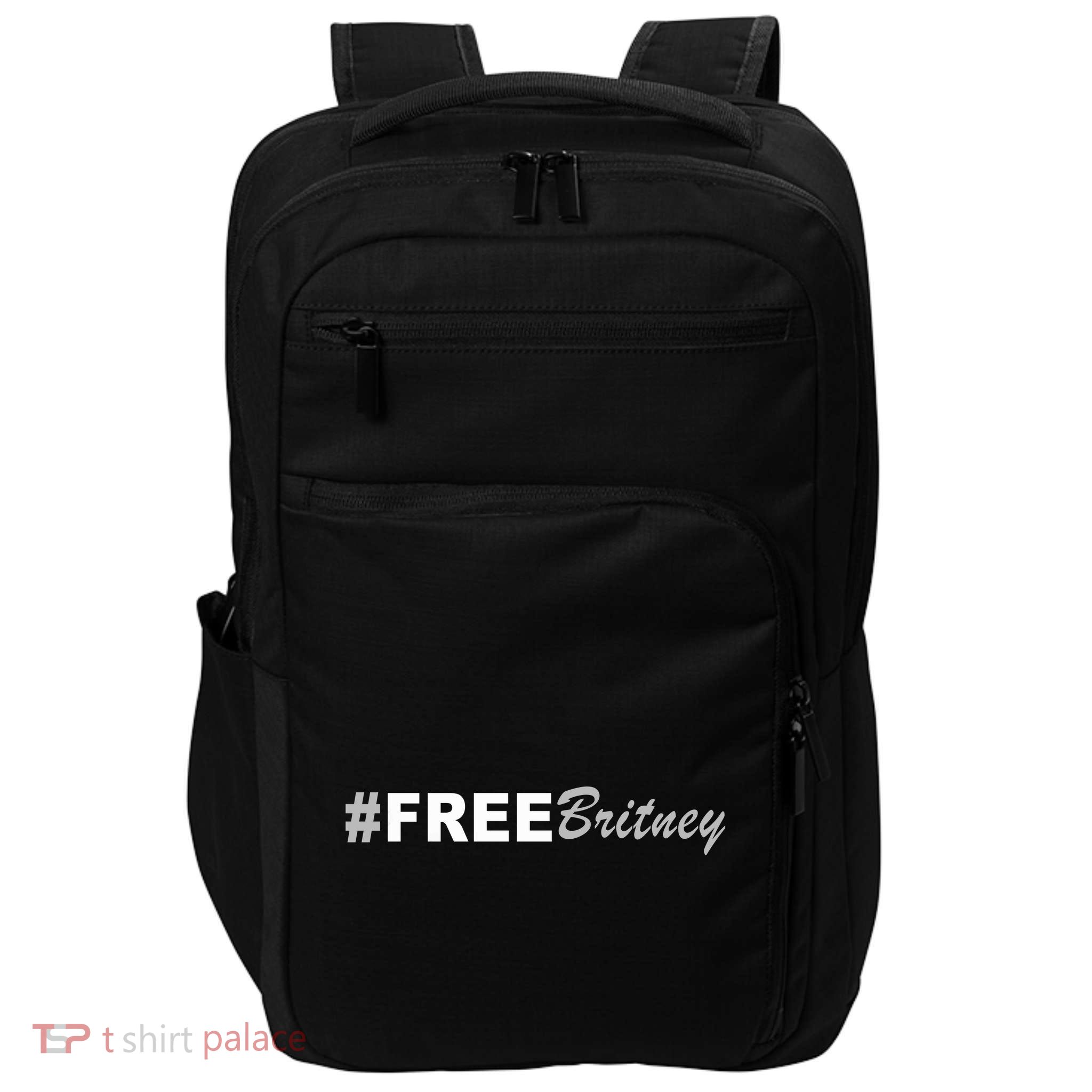 Free Britney Simple Hashtag Logo Impact Tech Backpack