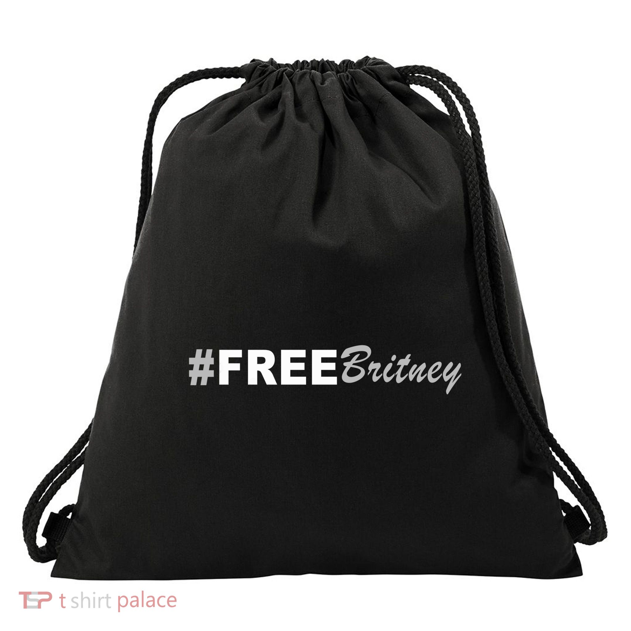 Free Britney Simple Hashtag Logo Drawstring Bag