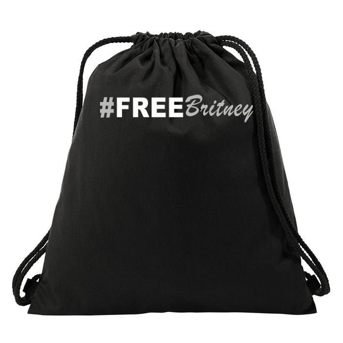 Free Britney Simple Hashtag Logo Drawstring Bag