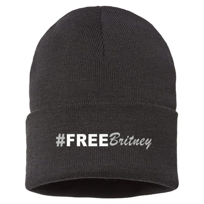 Free Britney Simple Hashtag Logo Sustainable Knit Beanie