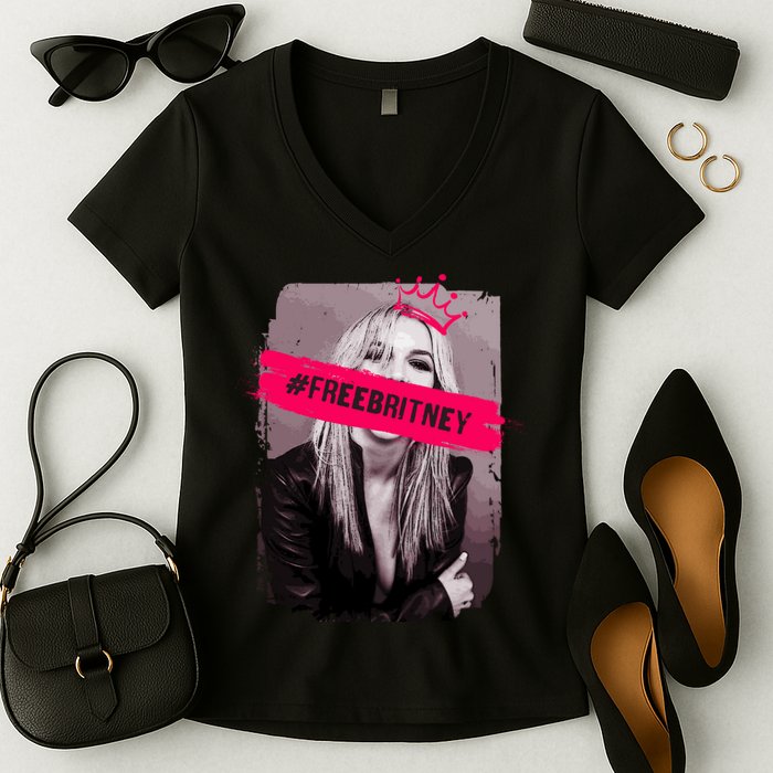 Free Britney Spears #FREEBRITNEY Women's V-Neck T-Shirt