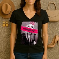 Free Britney Spears #FREEBRITNEY Women's V-Neck T-Shirt