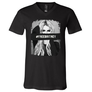 Free Britney Grey Style V-Neck T-Shirt