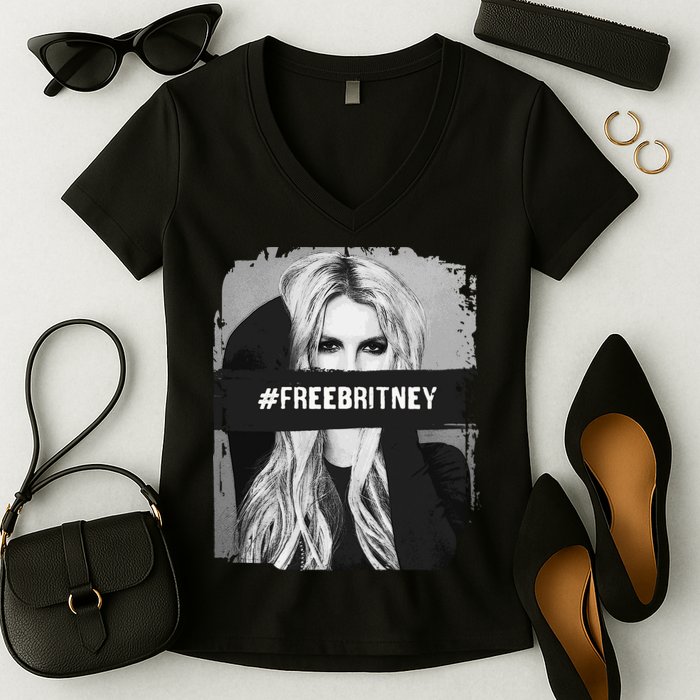 Free Britney Grey Style Women's V-Neck T-Shirt