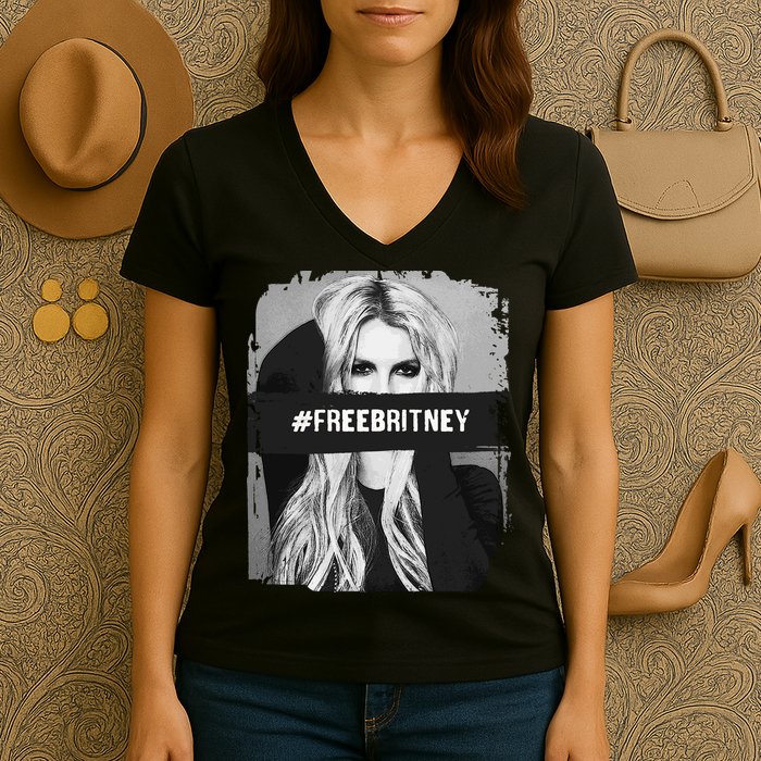 Free Britney Grey Style Women's V-Neck T-Shirt