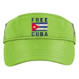 Free Cuba Distressed Flag Adult Drive Performance Visor