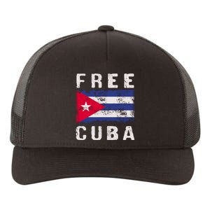 Free Cuba Distressed Flag Yupoong Adult 5-Panel Trucker Hat