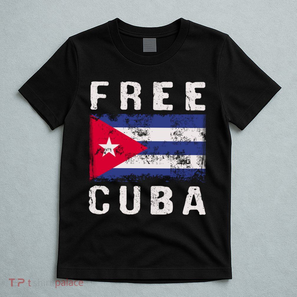 Free Cuba Distressed Flag T-Shirt