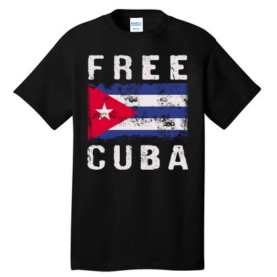 Free Cuba Distressed Flag Tall T-Shirt