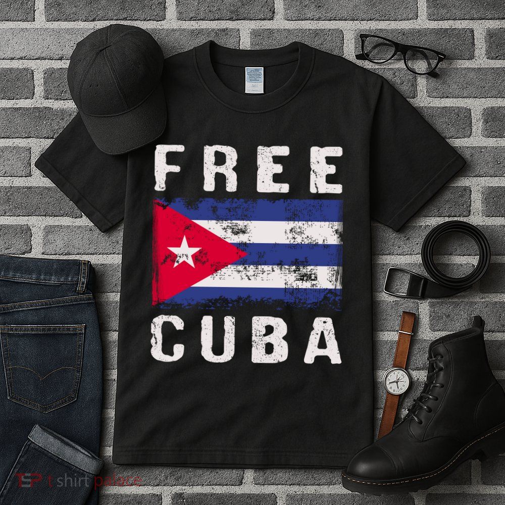 Free Cuba Distressed Flag Tall T-Shirt