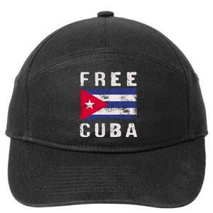 Free Cuba Distressed Flag 7-Panel Snapback Hat