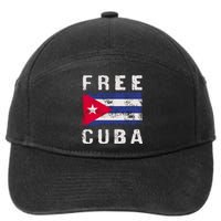 Free Cuba Distressed Flag 7-Panel Snapback Hat