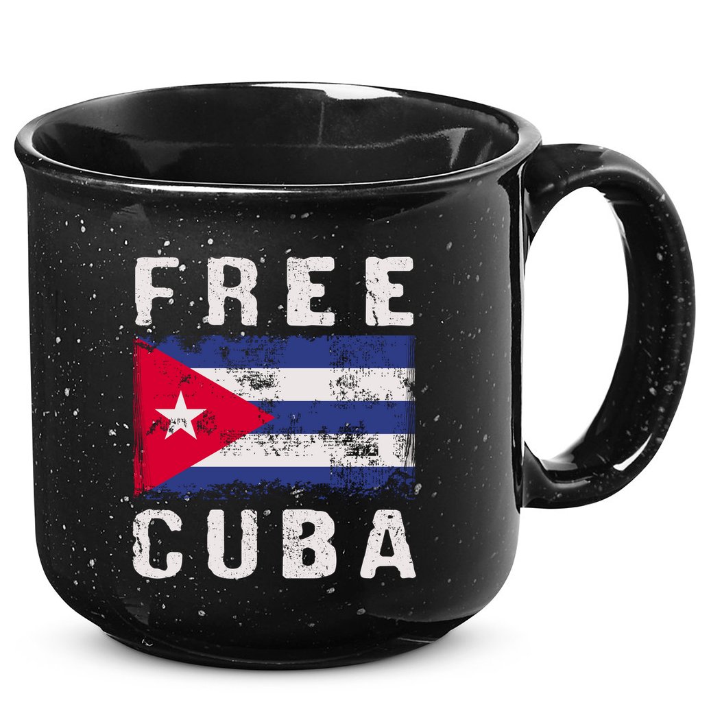 Free Cuba Distressed Flag 15oz Campfire Ceramic Mug