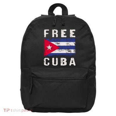 Free Cuba Distressed Flag 16 in Basic Backpack