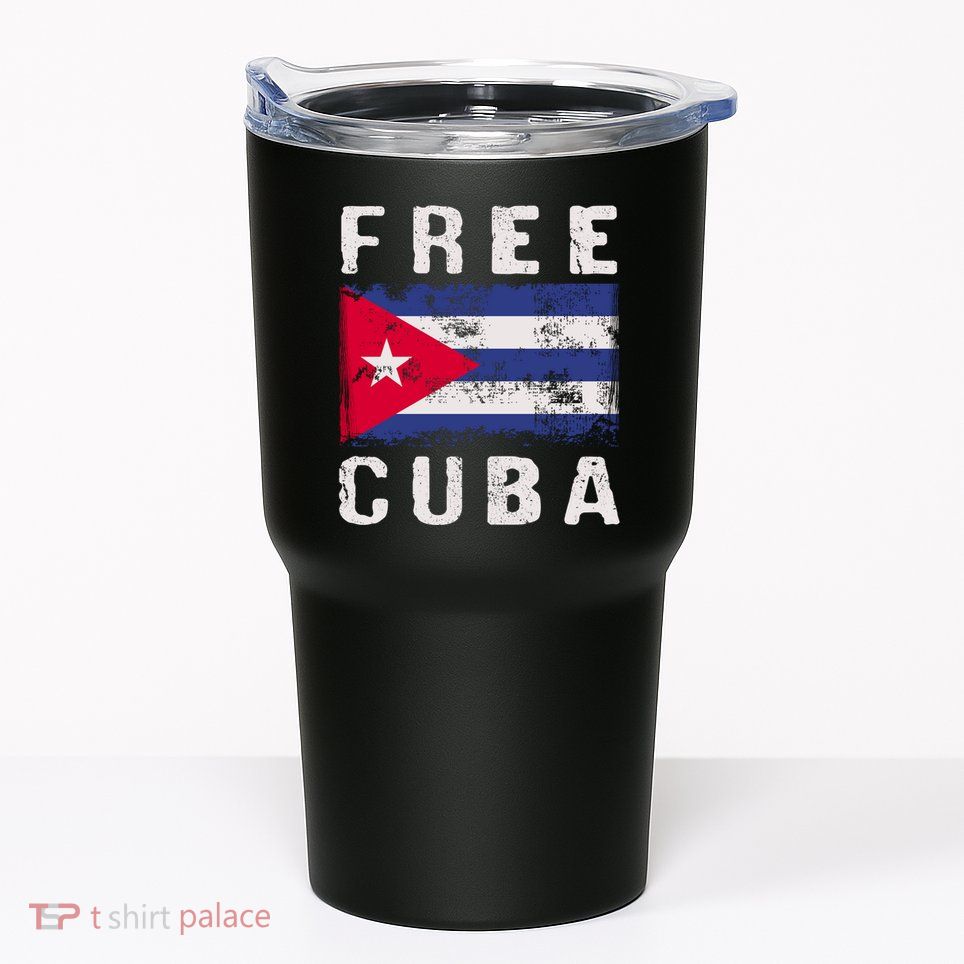 Free Cuba Distressed Flag Tumbler