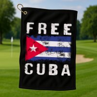 Free Cuba Distressed Flag Golf Towel
