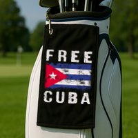 Free Cuba Distressed Flag Golf Towel