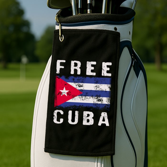 Free Cuba Distressed Flag Golf Towel