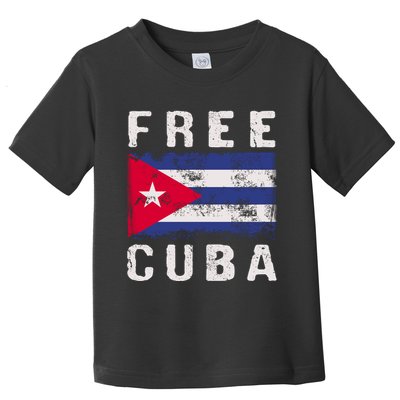Free Cuba Distressed Flag Toddler T-Shirt