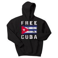 Free Cuba Distressed Flag Kids Hoodie