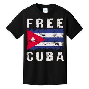 Free Cuba Distressed Flag Kids T-Shirt