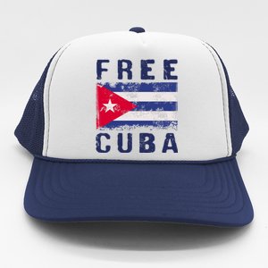 Free Cuba Distressed Flag Trucker Hat