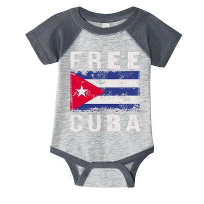 Free Cuba Distressed Flag Infant Baby Jersey Bodysuit
