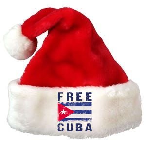 Free Cuba Distressed Flag Premium Christmas Santa Hat