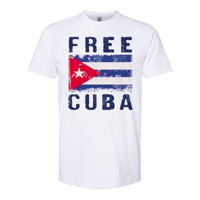 Free Cuba Distressed Flag Softstyle® CVC T-Shirt