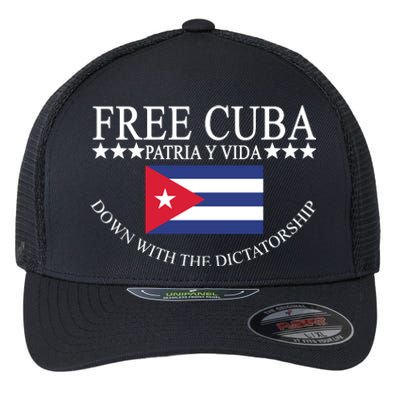 Free Cuba Down With The Dictatorship Flexfit Unipanel Trucker Cap