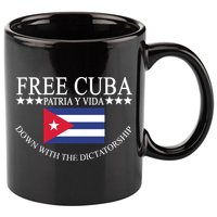 Free Cuba Down With The Dictatorship 11oz C Handle Ceramic Mug