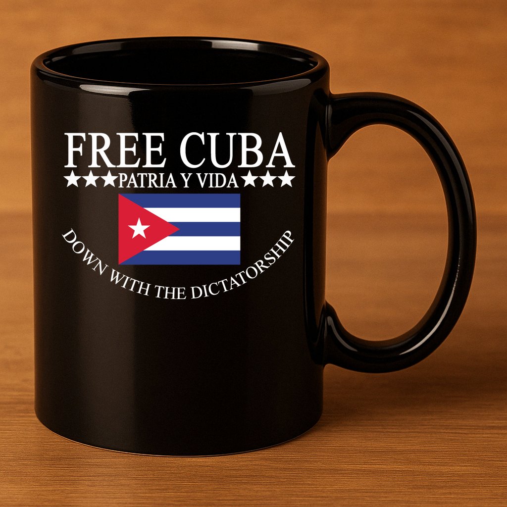 Free Cuba Down With The Dictatorship 11oz C Handle Ceramic Mug