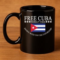 Free Cuba Down With The Dictatorship 11oz C Handle Ceramic Mug