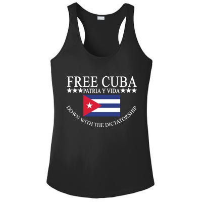 Free Cuba Down With The Dictatorship Ladies PosiCharge Competitor Racerback Tank