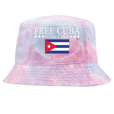 Free Cuba Down With The Dictatorship Tie-Dyed Bucket Hat