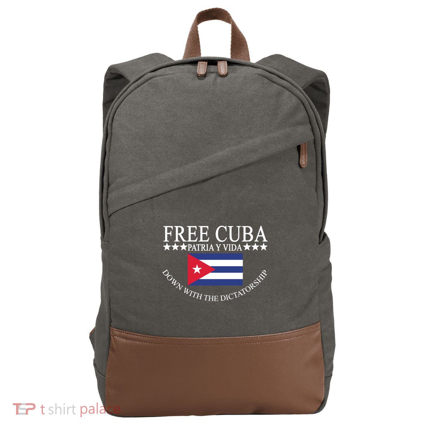 Free Cuba Down With The Dictatorship Cotton Canvas Backpack