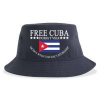 Free Cuba Down With The Dictatorship Sustainable Bucket Hat
