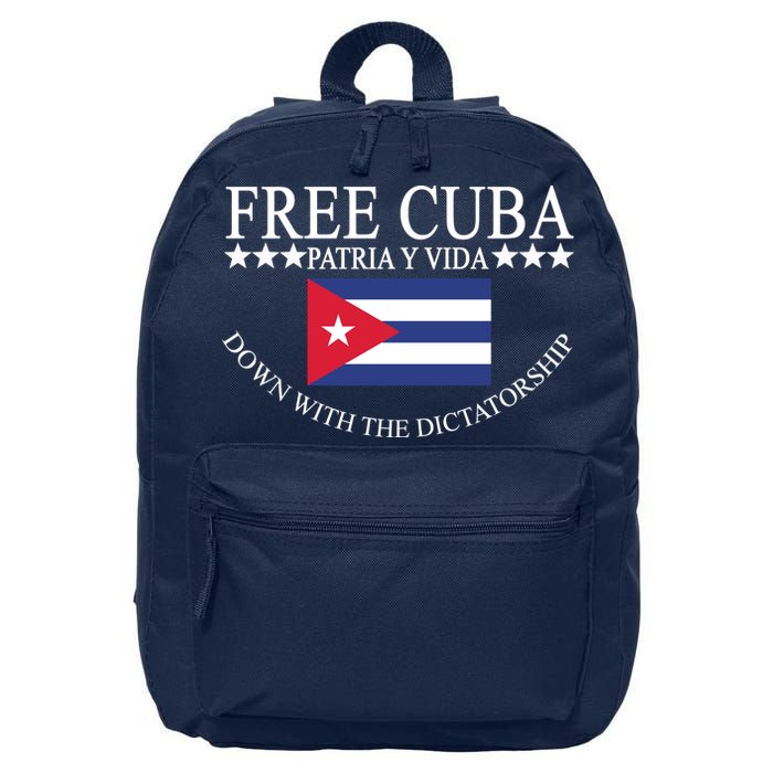 Free Cuba Down With The Dictatorship 16 in Basic Backpack