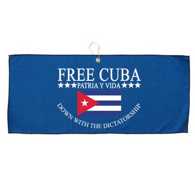 Free Cuba Down With The Dictatorship Large Microfiber Waffle Golf Towel
