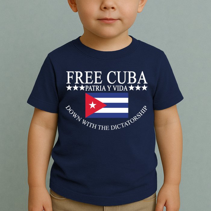 Free Cuba Down With The Dictatorship Toddler T-Shirt