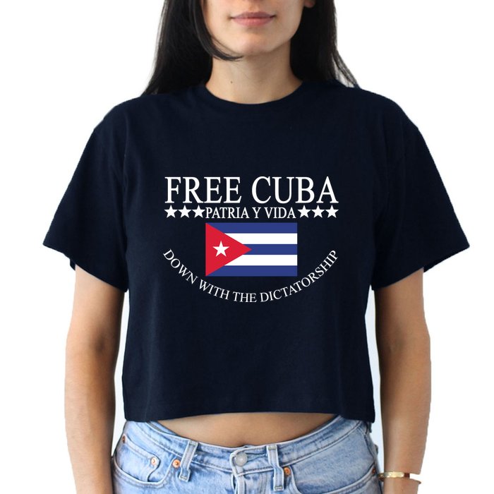 Free Cuba Down With The Dictatorship Crop Top