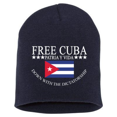 Free Cuba Down With The Dictatorship Short Acrylic Beanie